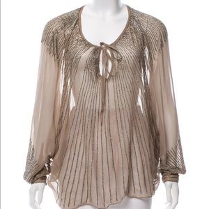 Parker embellished see-through blouse